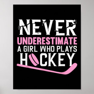 Affiche Dessin de hockey drôle pour filles femmes hockey s