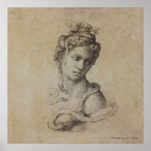 AFFICHE DESSIN DE LA CLEOPATRA DE MICHELANGELO