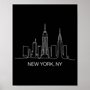 Affiche Dessin de la ligne d'horizon de la ville de New Yo