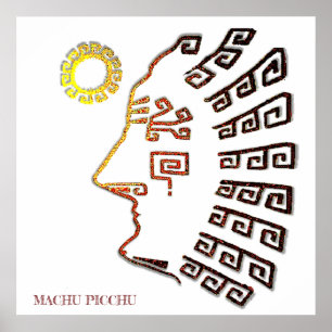 Affiche Dessin de la silhouette de Machu_Picchu