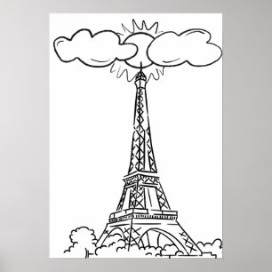 Affiche Dessin de la Tour Eiffel
