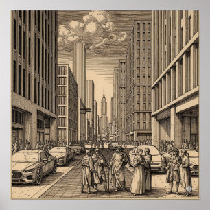 Affiche Dessin de la ville Renaissance