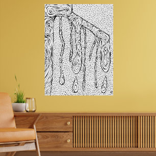 Affiche Dessin de ligne "Arborescence" Croquis Abstrait Im