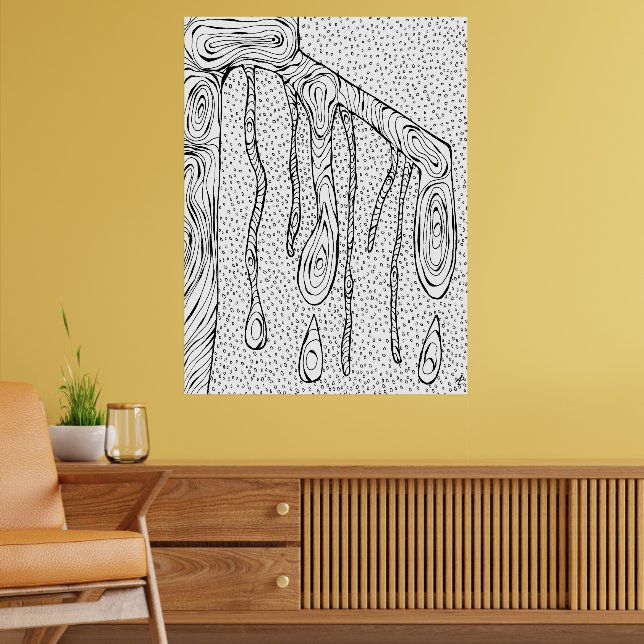 Affiche Dessin de ligne "Arborescence" Croquis Abstrait Im (Salon 2)