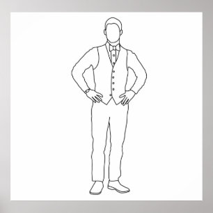 Affiche dessin de ligne Blaine Anderson