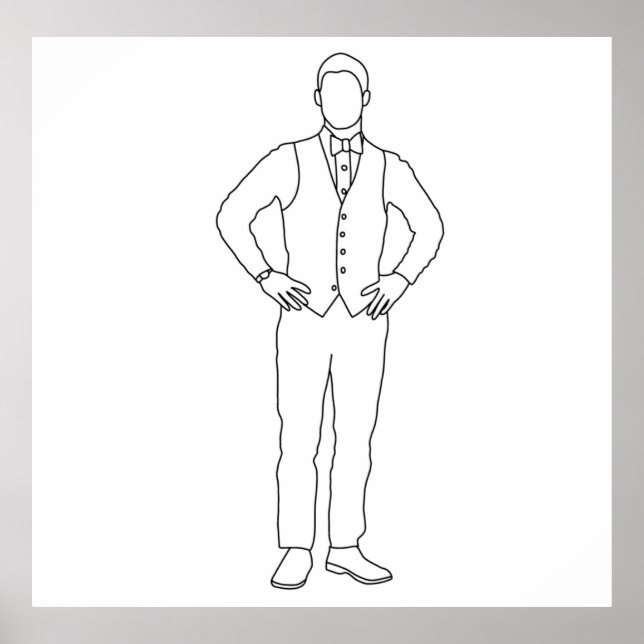 Affiche dessin de ligne Blaine Anderson (Devant)