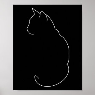 Affiche Dessin de ligne de chat simple