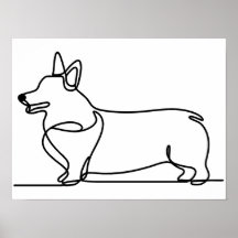 Dessin de ligne de corgi