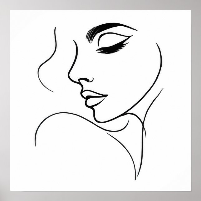 Affiche Dessin de ligne face (Devant)