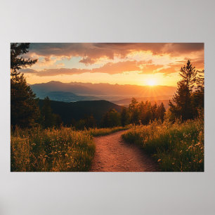 Affiche Dessin de montagne du Colorado pour salon