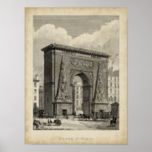 Affiche Dessin de monument de Porte Saint-Denis