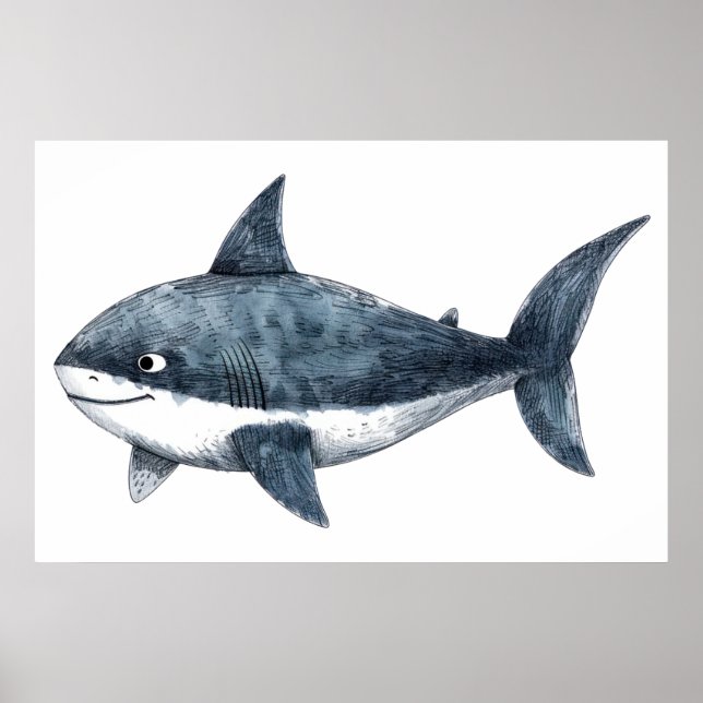 Affiche Dessin de requin (Devant)