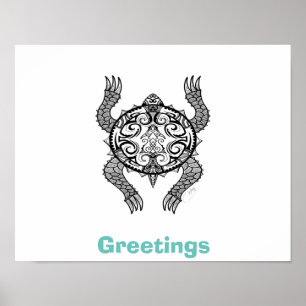 Affiche Dessin de tortue