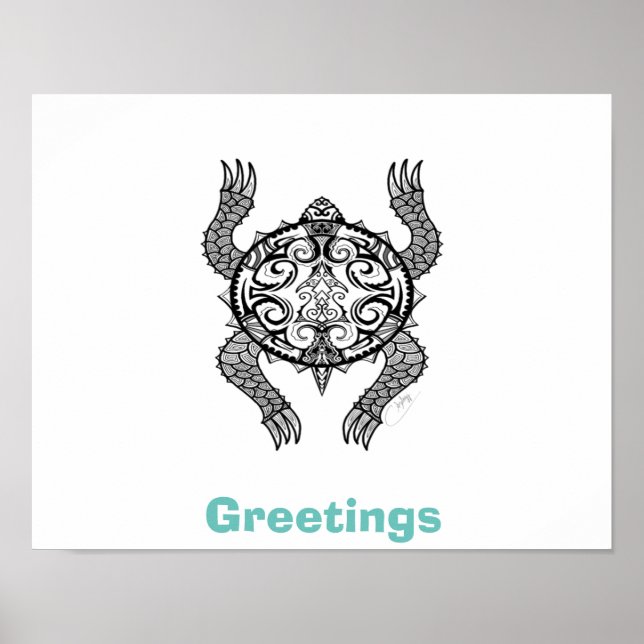 Affiche Dessin de tortue (Devant)