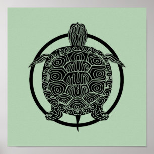 Affiche Dessin de tortues - Série de cercles sauvages (ver