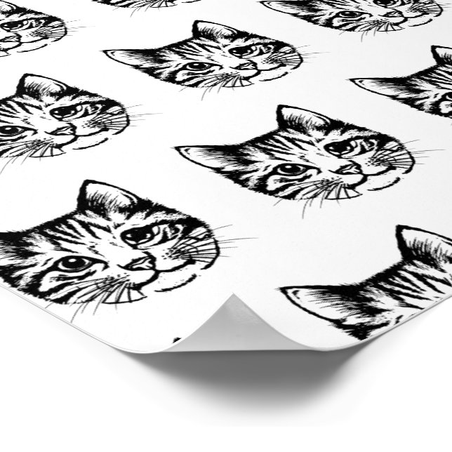 Affiche Dessin de visage de chat Esquisse Amateur de chat  (Coin)