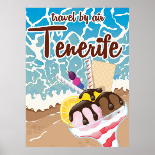 Affiche Dessin de voyage sur la crème glacée de Tenerife