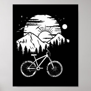 Affiche Dessin de VTT en montagne Cyclisme