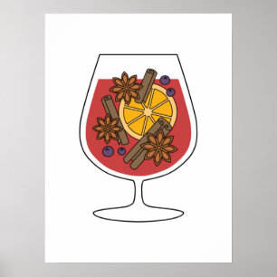 Affiche Dessin de xmas de vin roux