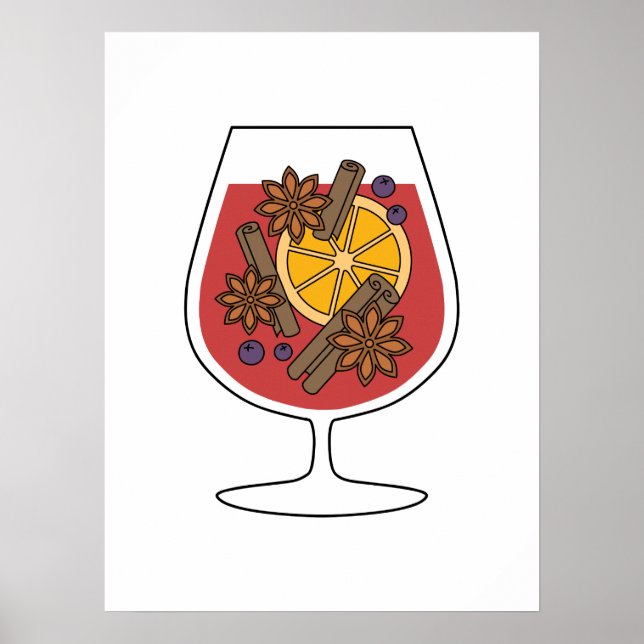 Affiche Dessin de xmas de vin roux (Devant)