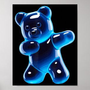 Affiche Dessin d'ours gummy drôle pour hommes femmes enfan
