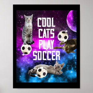 Affiche Dessin drôle de foot dicton Chats