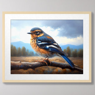 Affiche Dessin du Bluebird oriental sur une branche