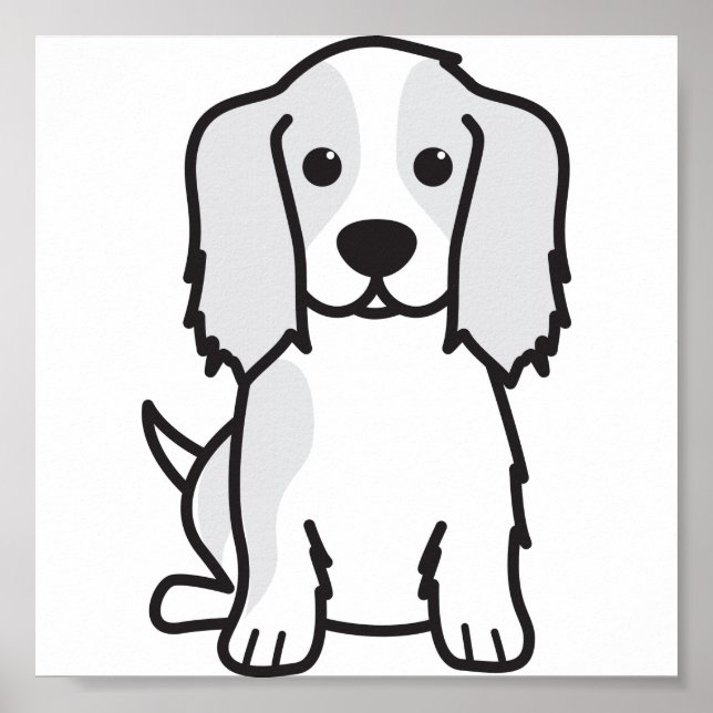 Affiche Dessin du chien espagnol Cavalier King Charles (Devant)