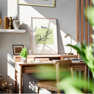 Affiche Dessin d'une branche d'olivier