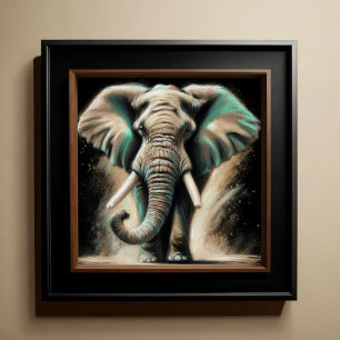 Affiche Dessin dur Pastel Elephant