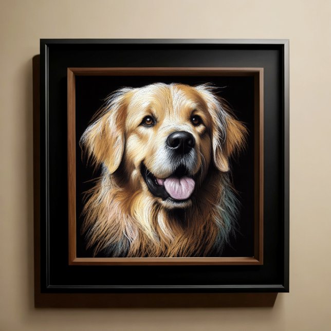Affiche Dessin dur Pastel Golden Retriever (Créateur téléchargé)