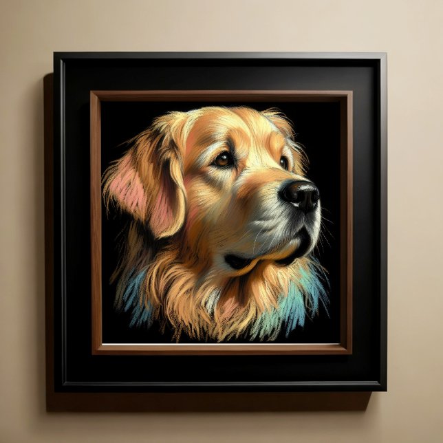 Affiche Dessin dur Pastel Golden Retriever (Créateur téléchargé)