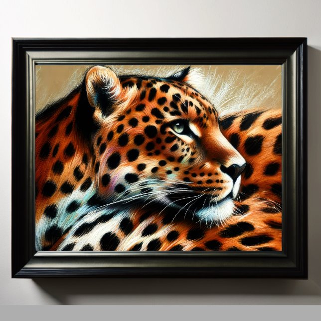 Affiche Dessin dur Pastel Leopard (Créateur téléchargé)