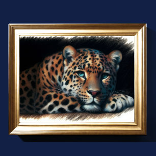 Affiche Dessin dur Pastel Leopard