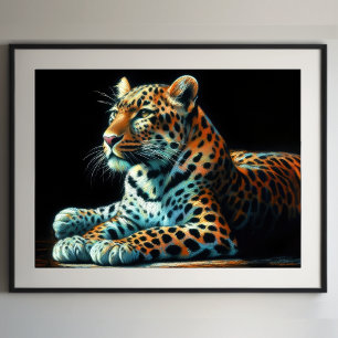Affiche Dessin dur Pastel Leopard II
