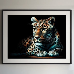 Affiche Dessin dur Pastel Leopard III