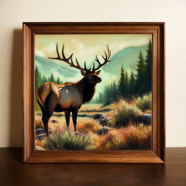 Affiche Dessin dur Pastel Peinture d'un Elk (Créateur téléchargé)