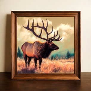 Affiche Dessin dur Pastel Peinture d'un Elk