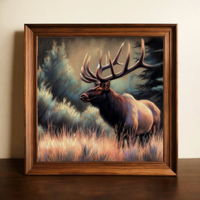 Affiche Dessin dur Pastel Peinture d'un Elk (Créateur téléchargé)