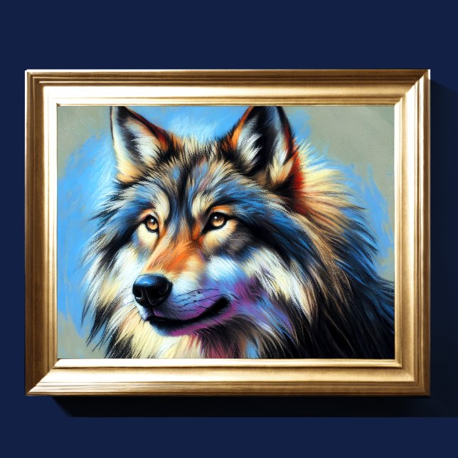 Affiche Dessin dur Pastel Wolf (Créateur téléchargé)