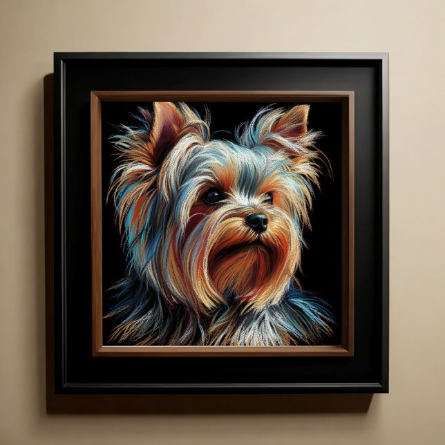 Affiche Dessin dur Pastel Yorkshire Terrier Yorkie (Créateur téléchargé)