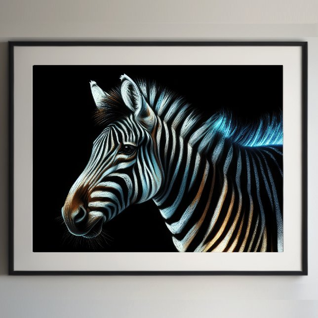 Affiche Dessin dur Pastel Zebra (Créateur téléchargé)