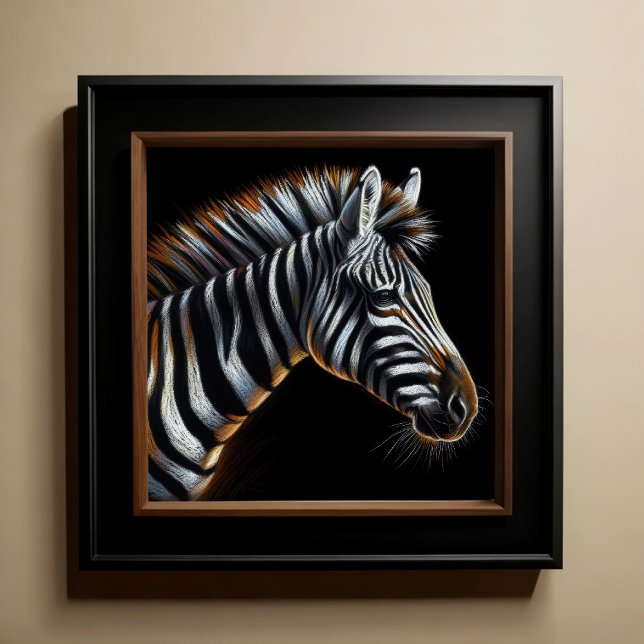 Affiche Dessin dur Pastel Zebra (Créateur téléchargé)