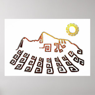 Affiche Dessin Extraordinaire Machu_Picchu Cusco Pérou