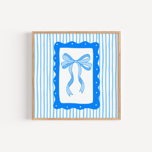 Affiche Dessin fantaisiste à la main d'un nœud bleu coquet