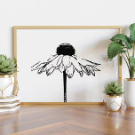 Affiche Dessin floral noir et blanc minimal<br><div class="desc">Poster de dessin floral noir et blanc minimal</div>