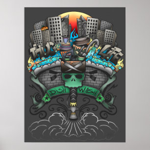 Affiche Dessin Graffiti pour lave-vaisselle