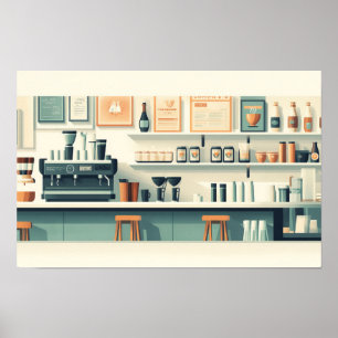 Affiche Dessin graphique pour boissons