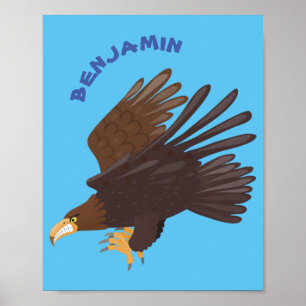 Affiche dessin humoristique d'aigle royal