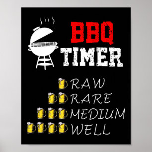 Affiche Dessin humoristique de BBQ pour hommes et femmes g